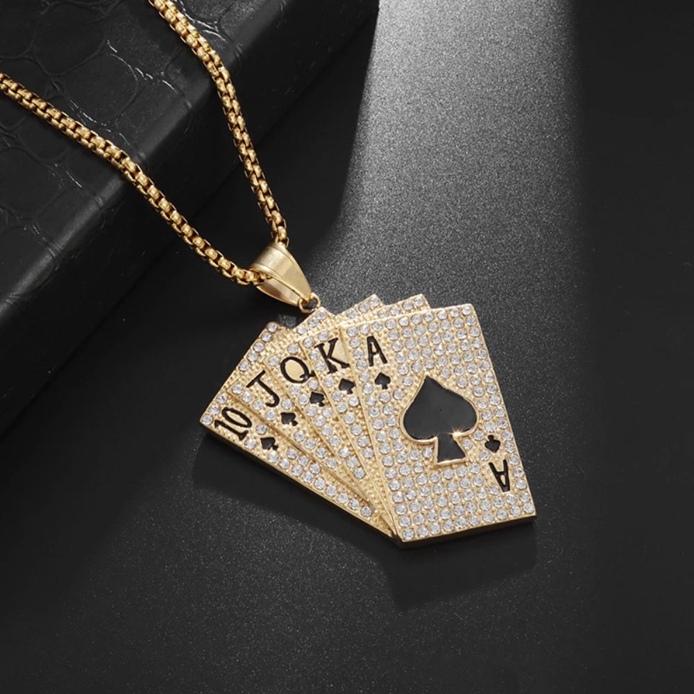 Collier Jeu de Carte diamant