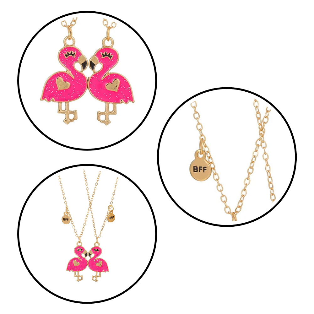 Collier BFF Flamants Roses