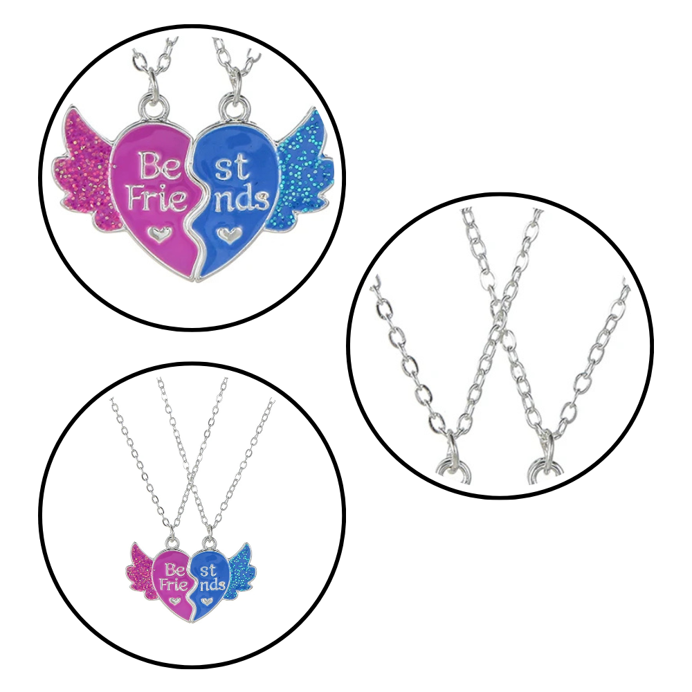 Collier Best Friends Rose et Bleu