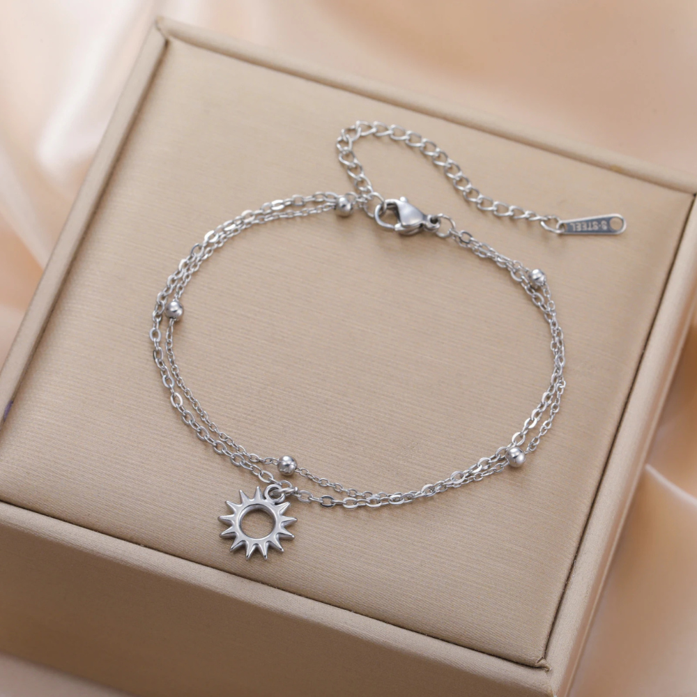 Bracelet Soleil Acier Inoxydable argent