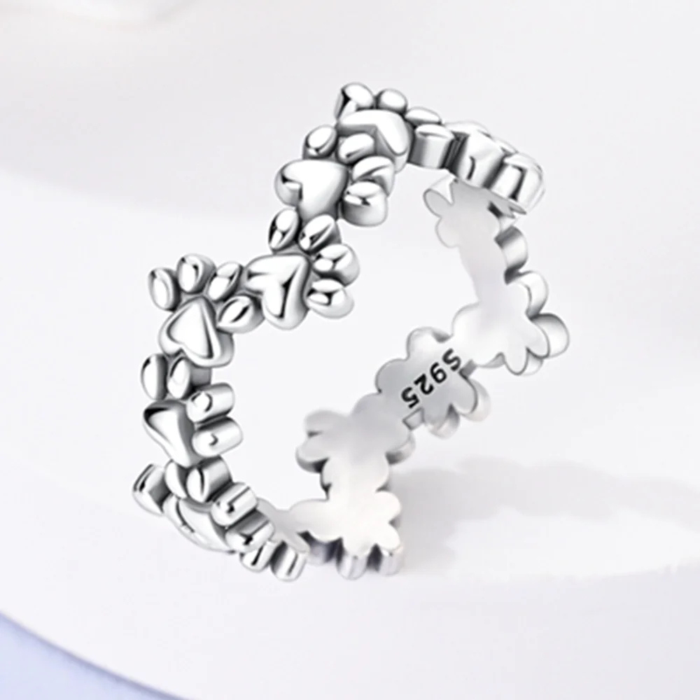 Bague Patte de Chien Argent Femme 