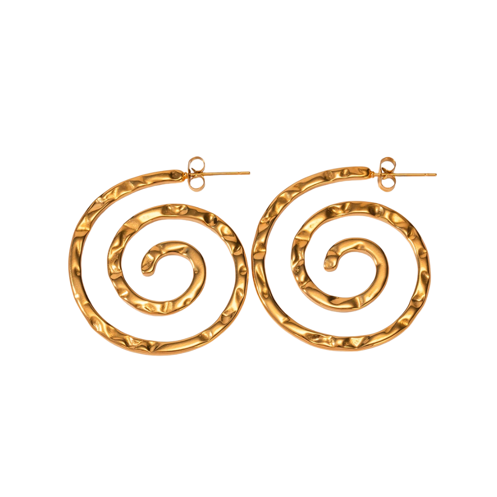 Boucles d'Oreilles Spirale Texturée