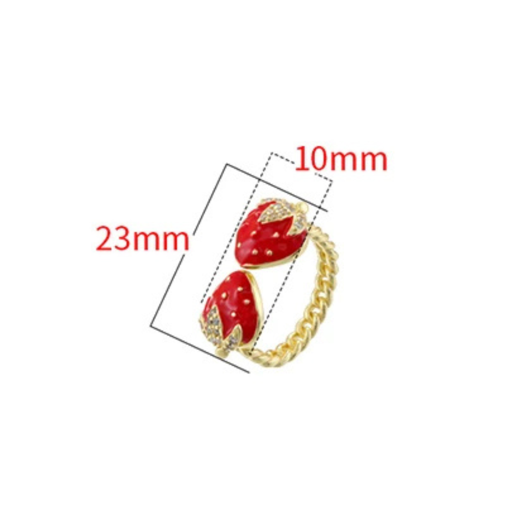 Bague Double Fraise or