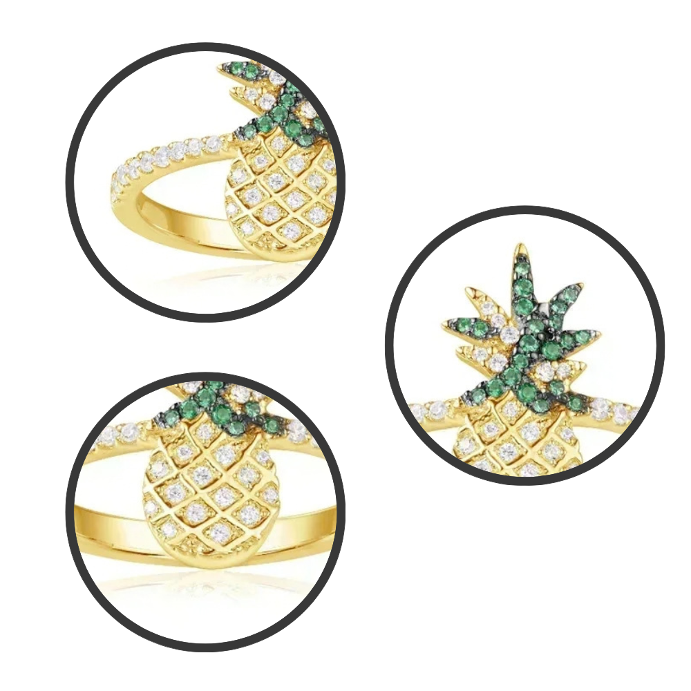 Bague Ananas Strass femme