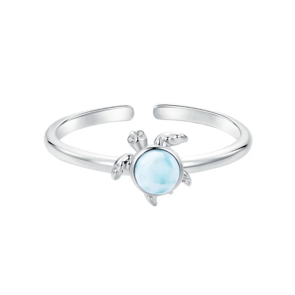 Bague Tortue Perle Bleue