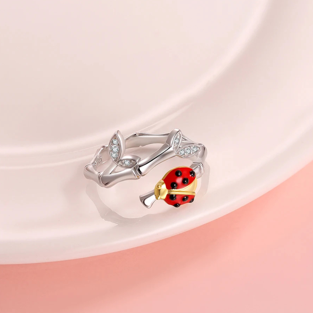 Bague Coccinelle et rouge