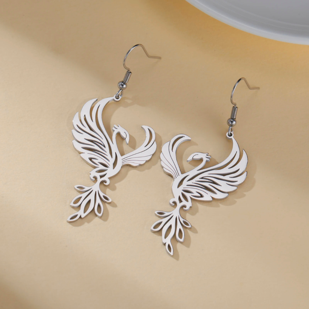 Boucles d'Oreilles Phoenix Femme acier