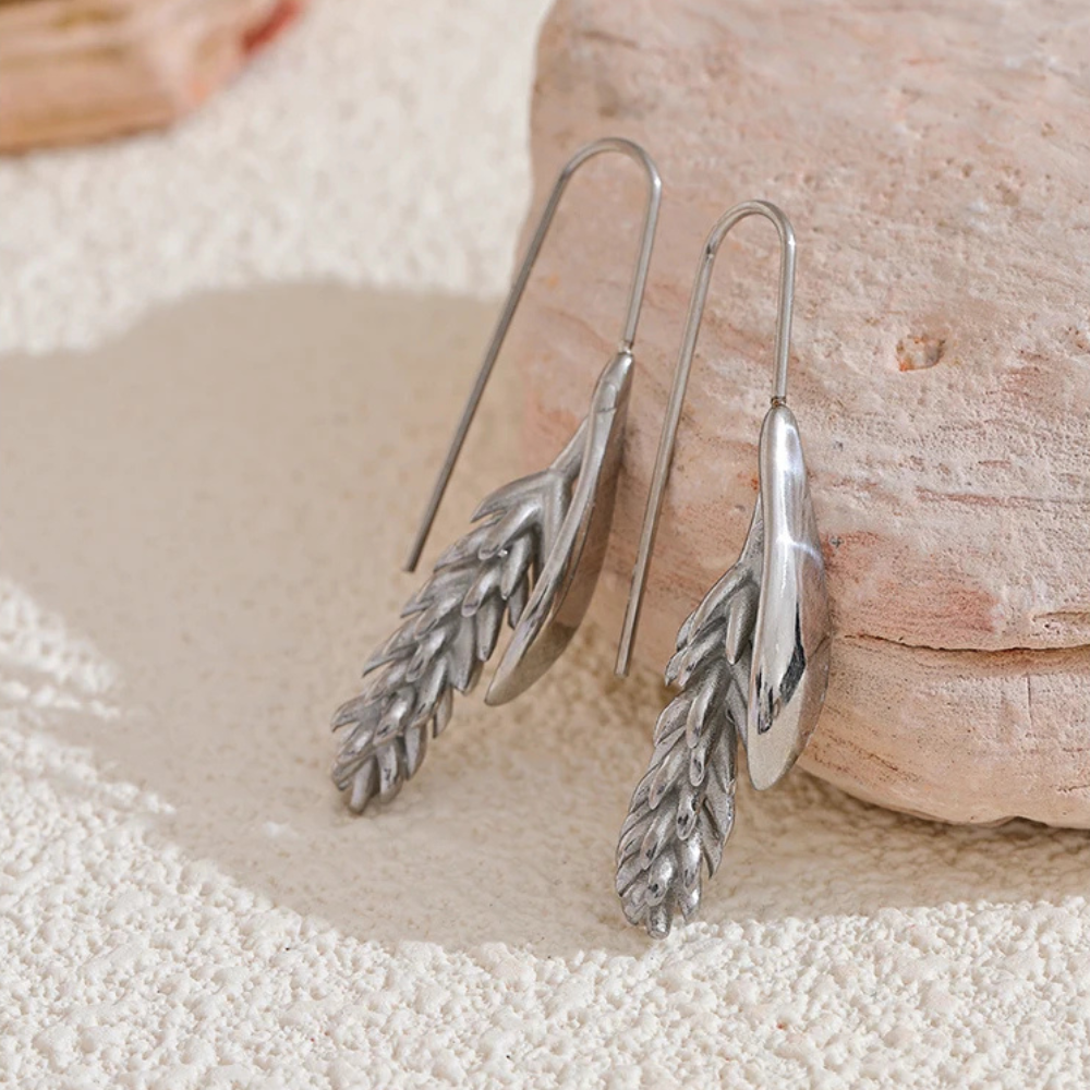 Boucles d'Oreilles Épi argenté