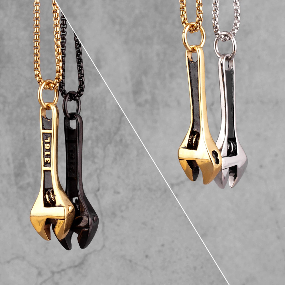 Collier Pendentif Clé à Molette homme