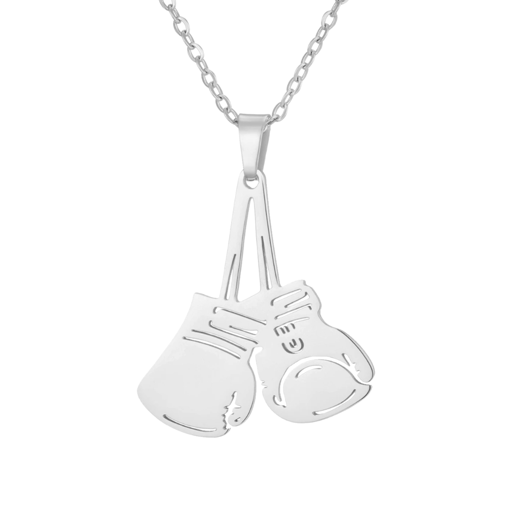 Collier Gants de Boxe Femme argent