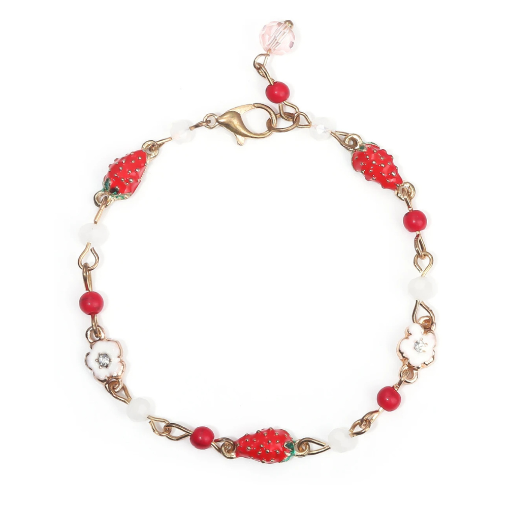 Bracelet Fraise et Fleur