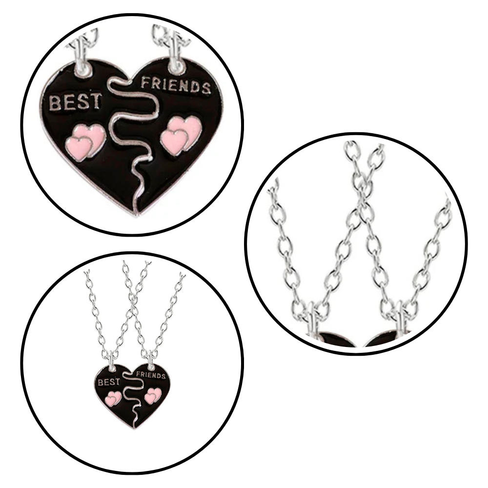 Collier Best Friends Cœur Noir