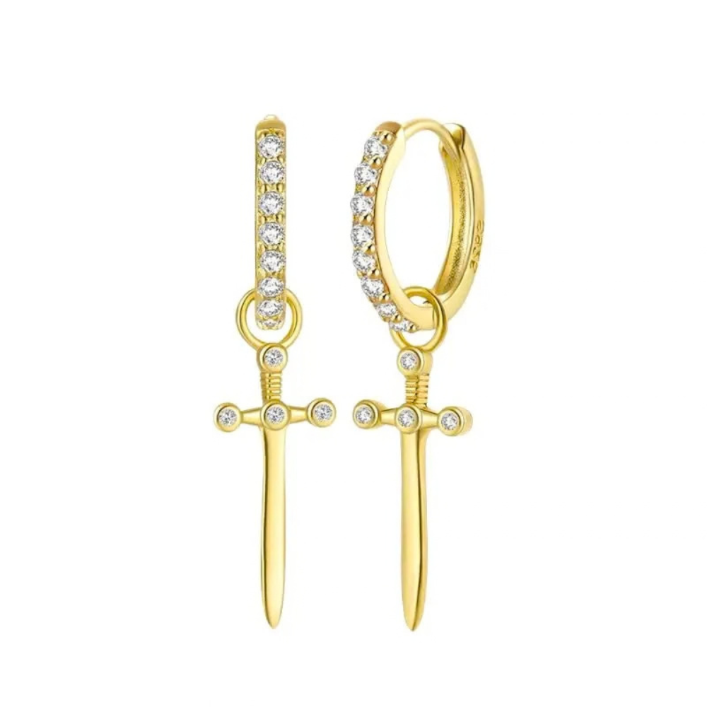 Boucles d'Oreilles Croix Strass