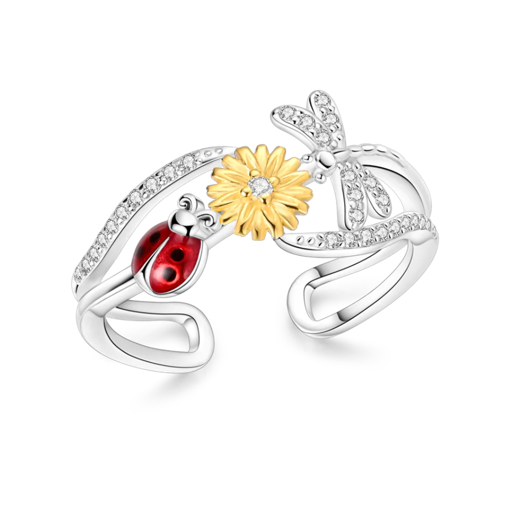 Bague Coccinelle Fleur