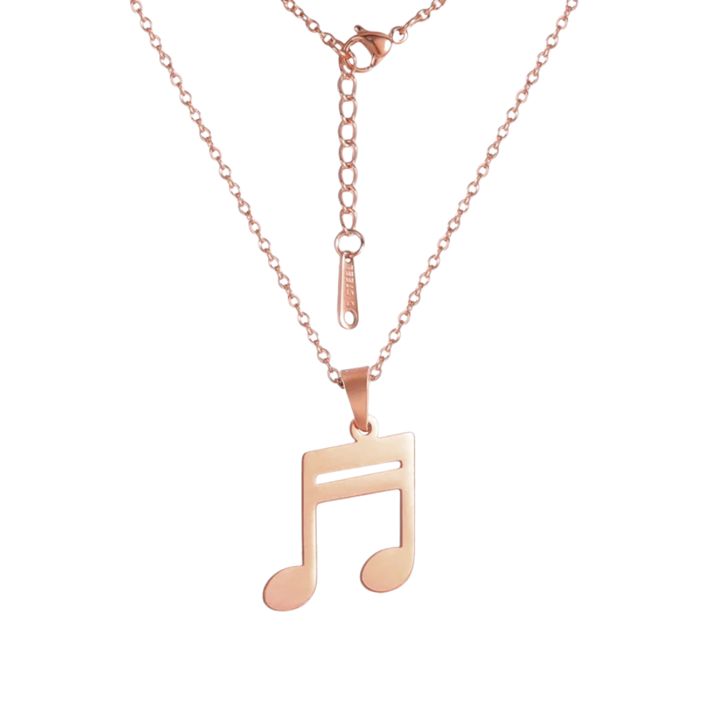Collier Note de Musique rose