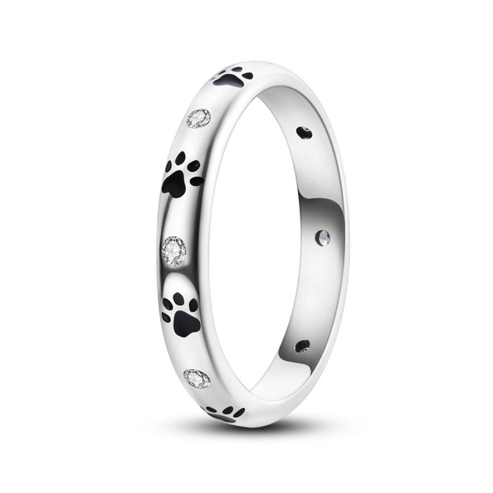 Bague Patte de Chien Diamants Argent