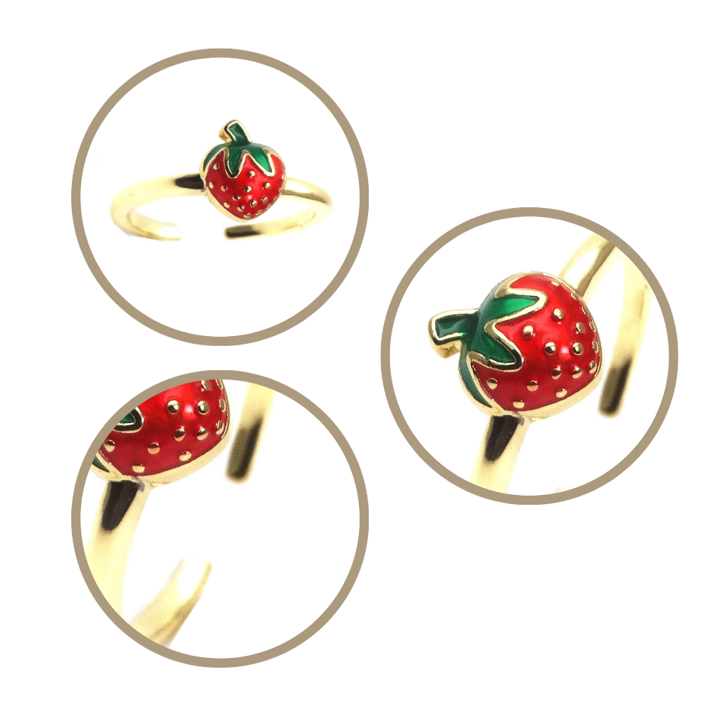 Bague Dorée Fraise or