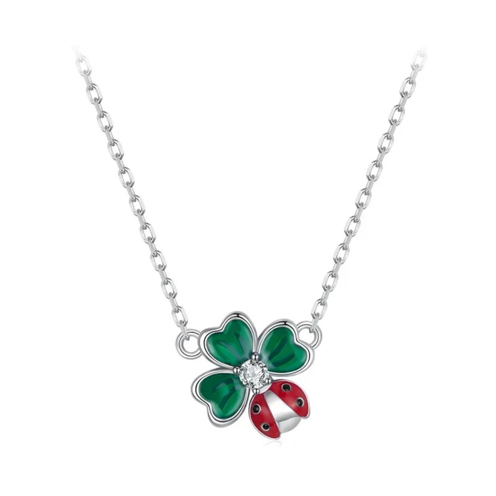 Collier Trèfle Coccinelle