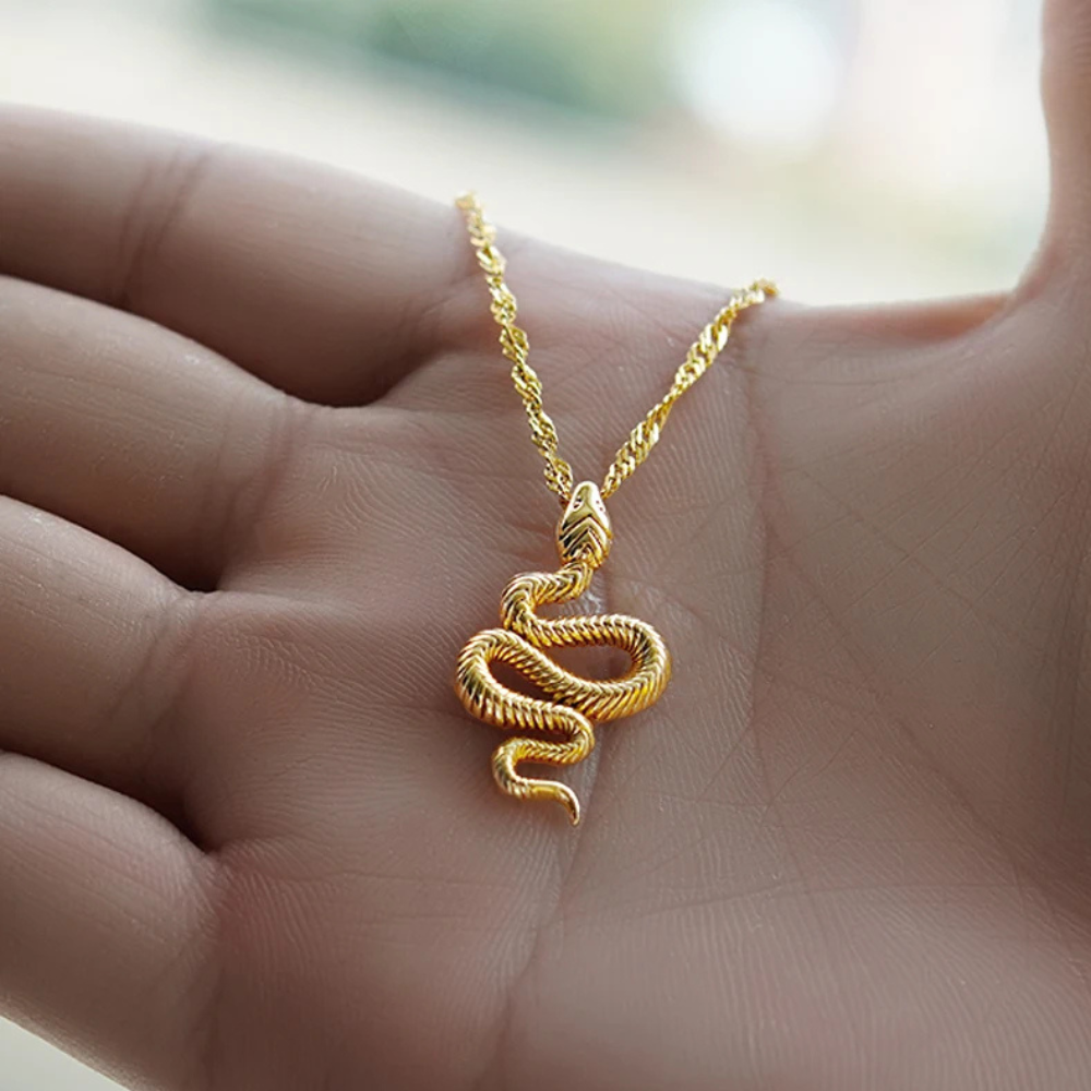 Collier Serpent Or acir inoxydable