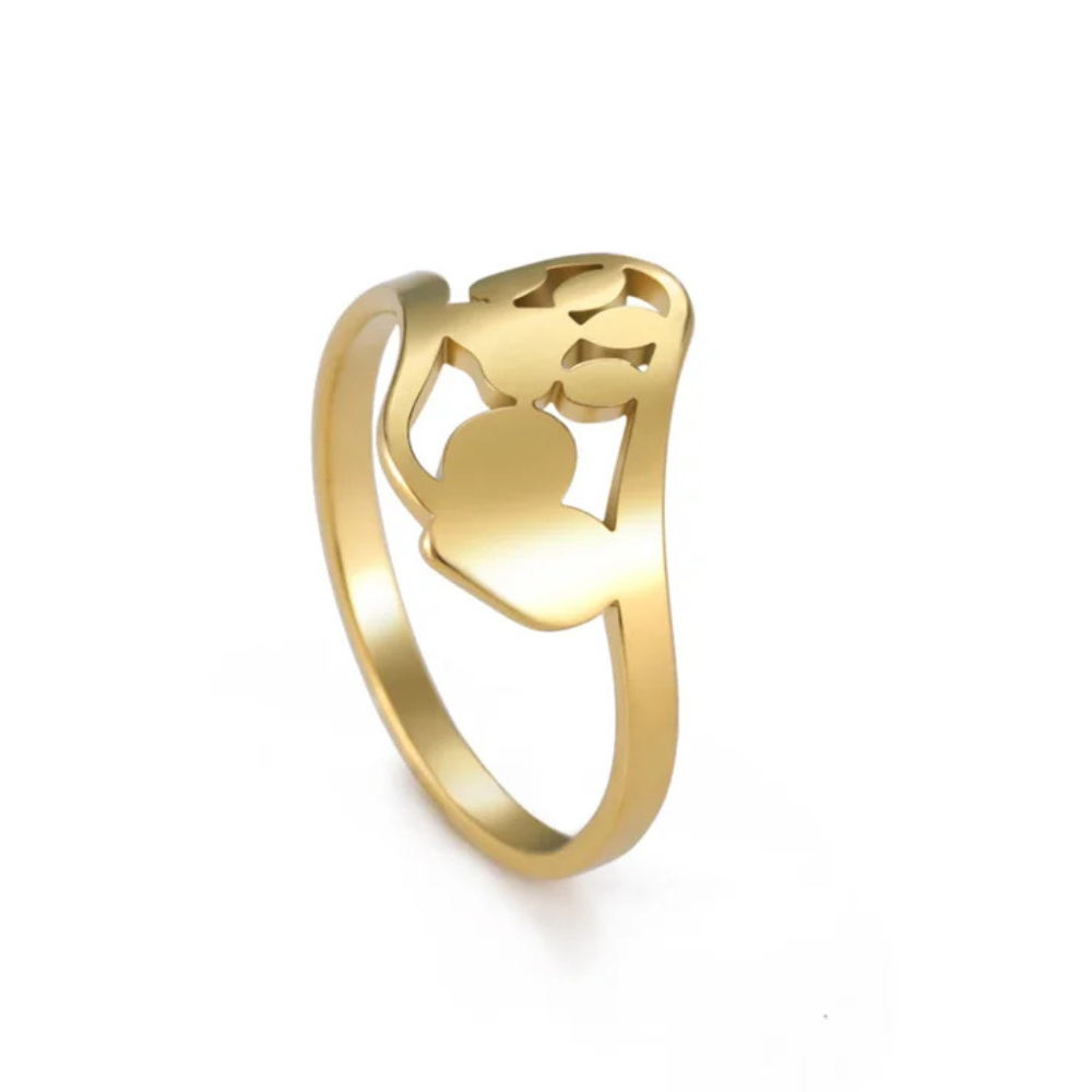 Bague Patte de Chien et Coeur