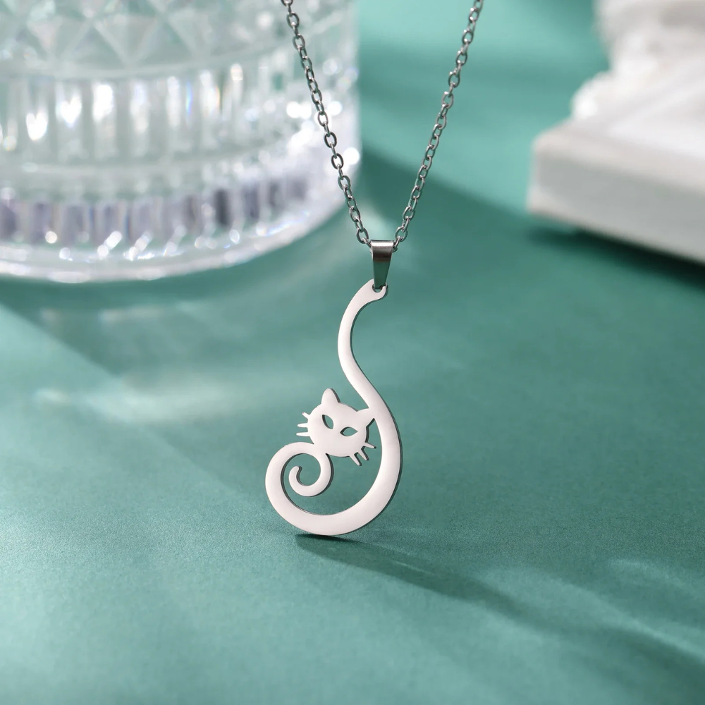 Collier pendentif Chat Femme