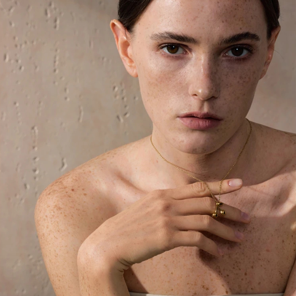 Collier Breloque Cerise acier