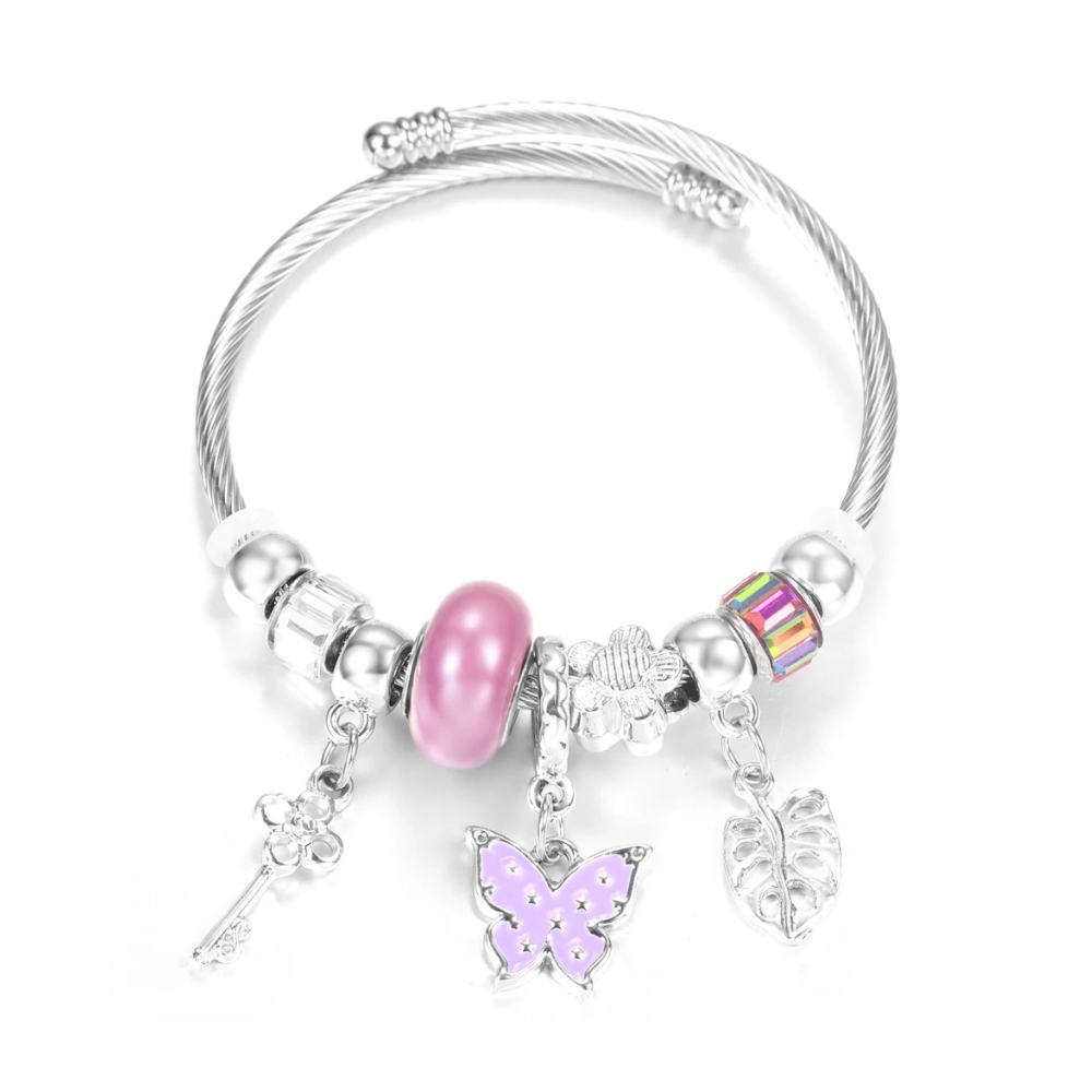 Bracelet Papillon Pampille acier