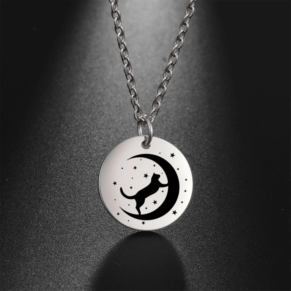 Collier Chat Nuit argent