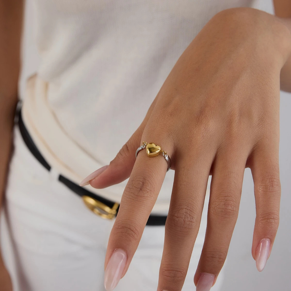 Bague Coeur or argent