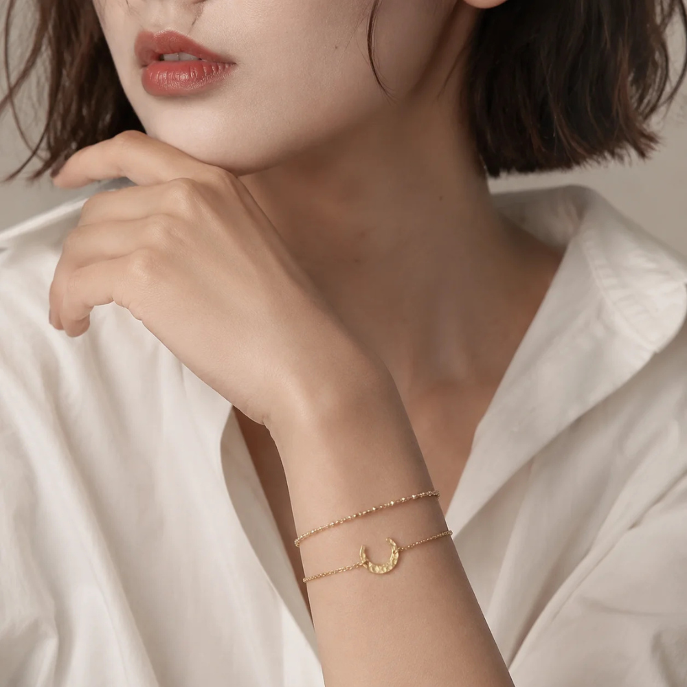 Bracelet Lune Femme or