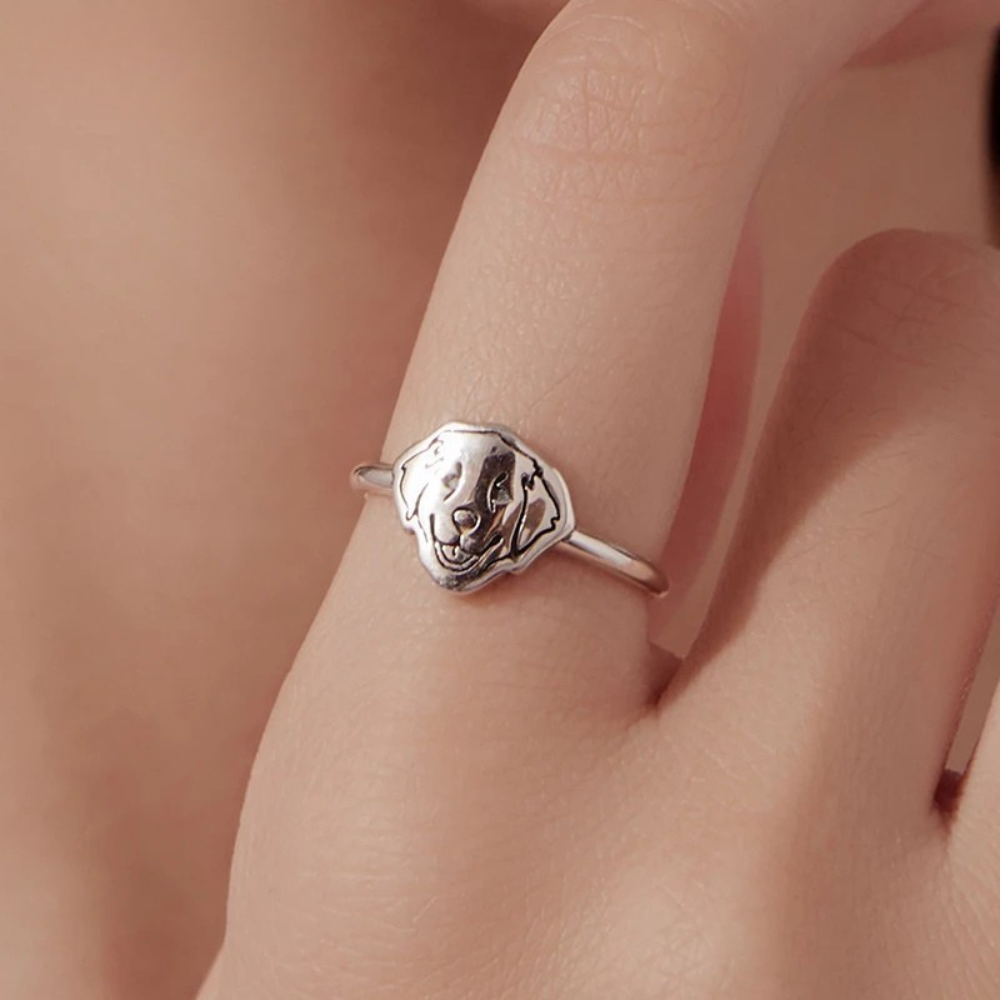 Bague Golden Retriever argent