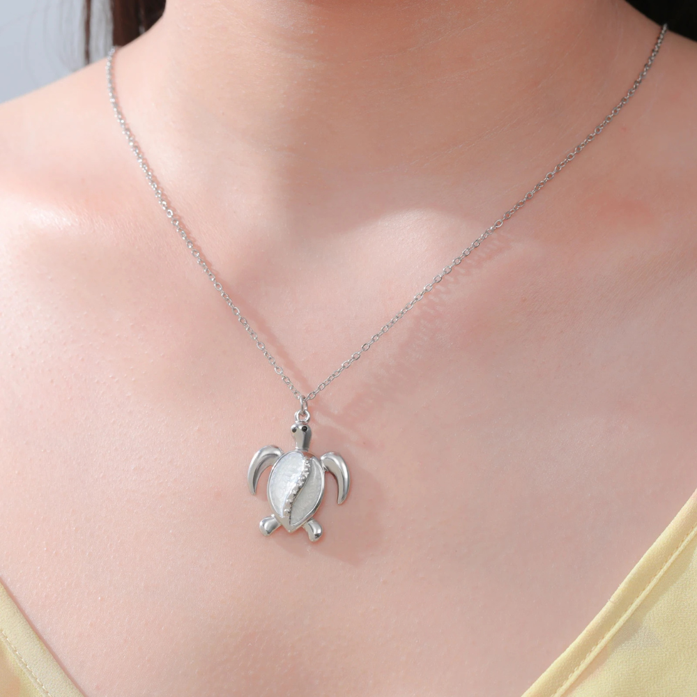 Collier Tortue Nacre Blanc femme