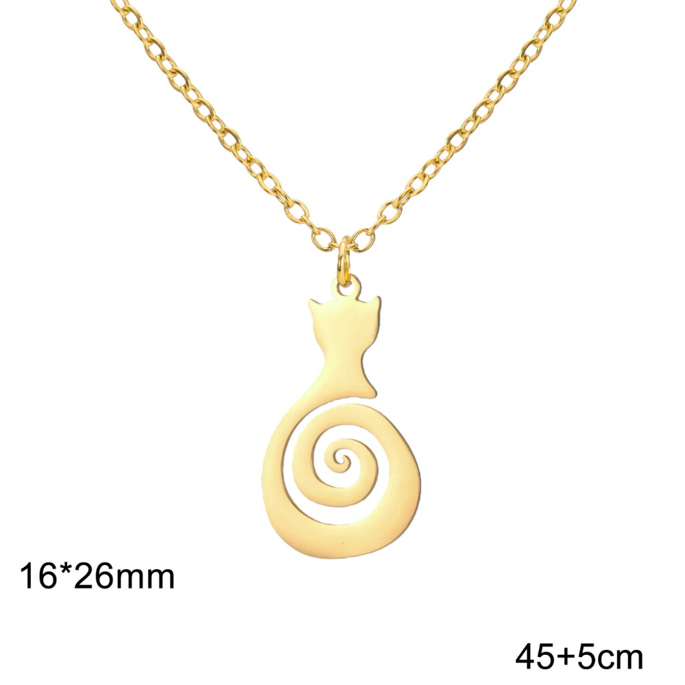 Collier Chat Spiral or