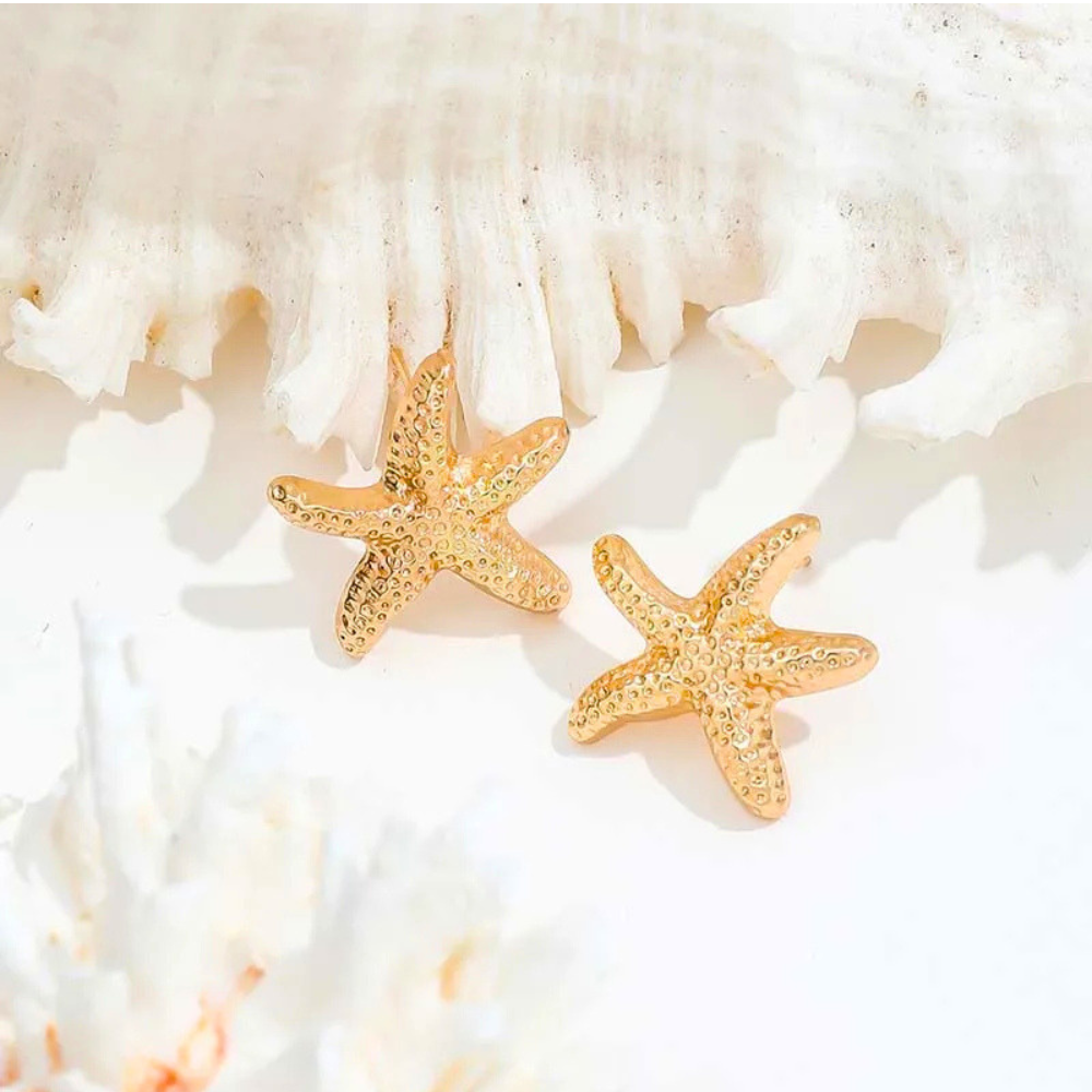 Boucles d'Oreilles Étoile de Mer Été or