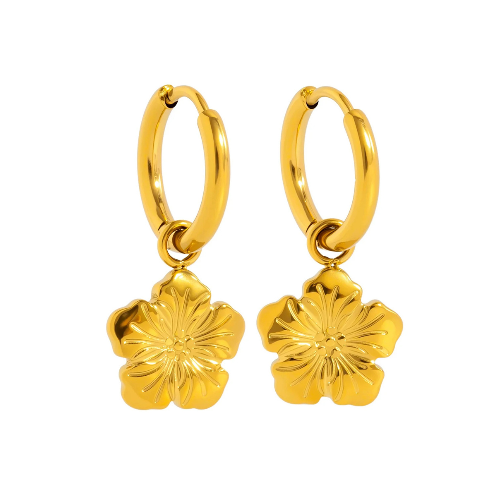 Boucles d'Oreilles Fleur Pendantes