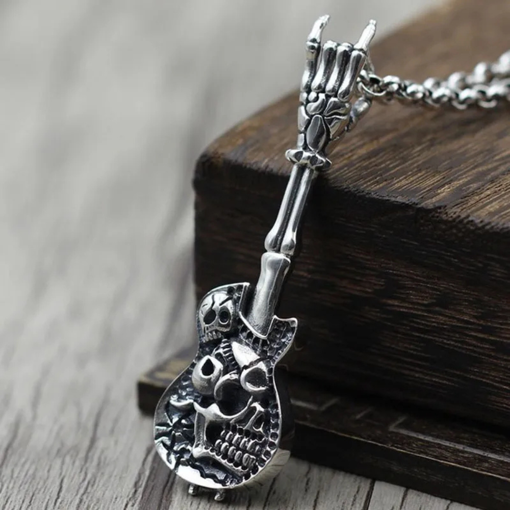 Collier Guitare Biker homme