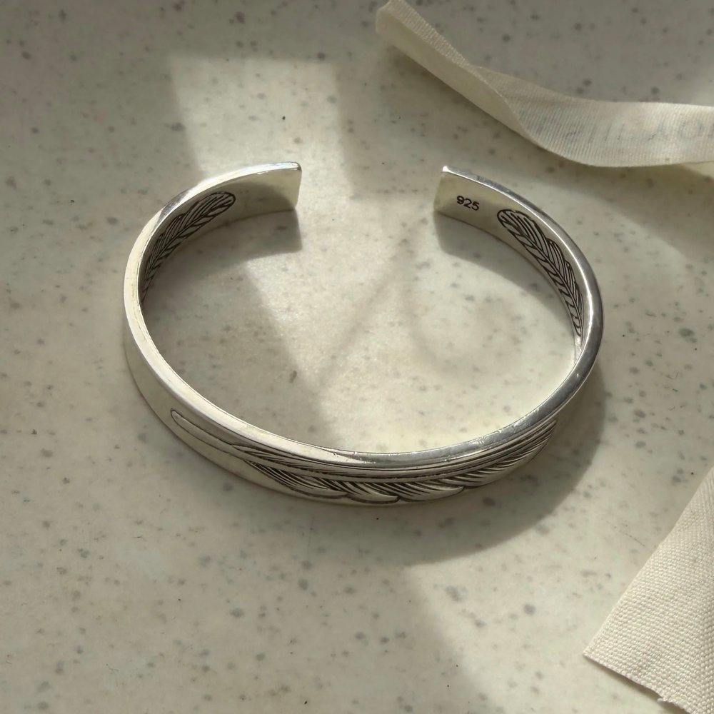 Bracelet Plume Simple argent