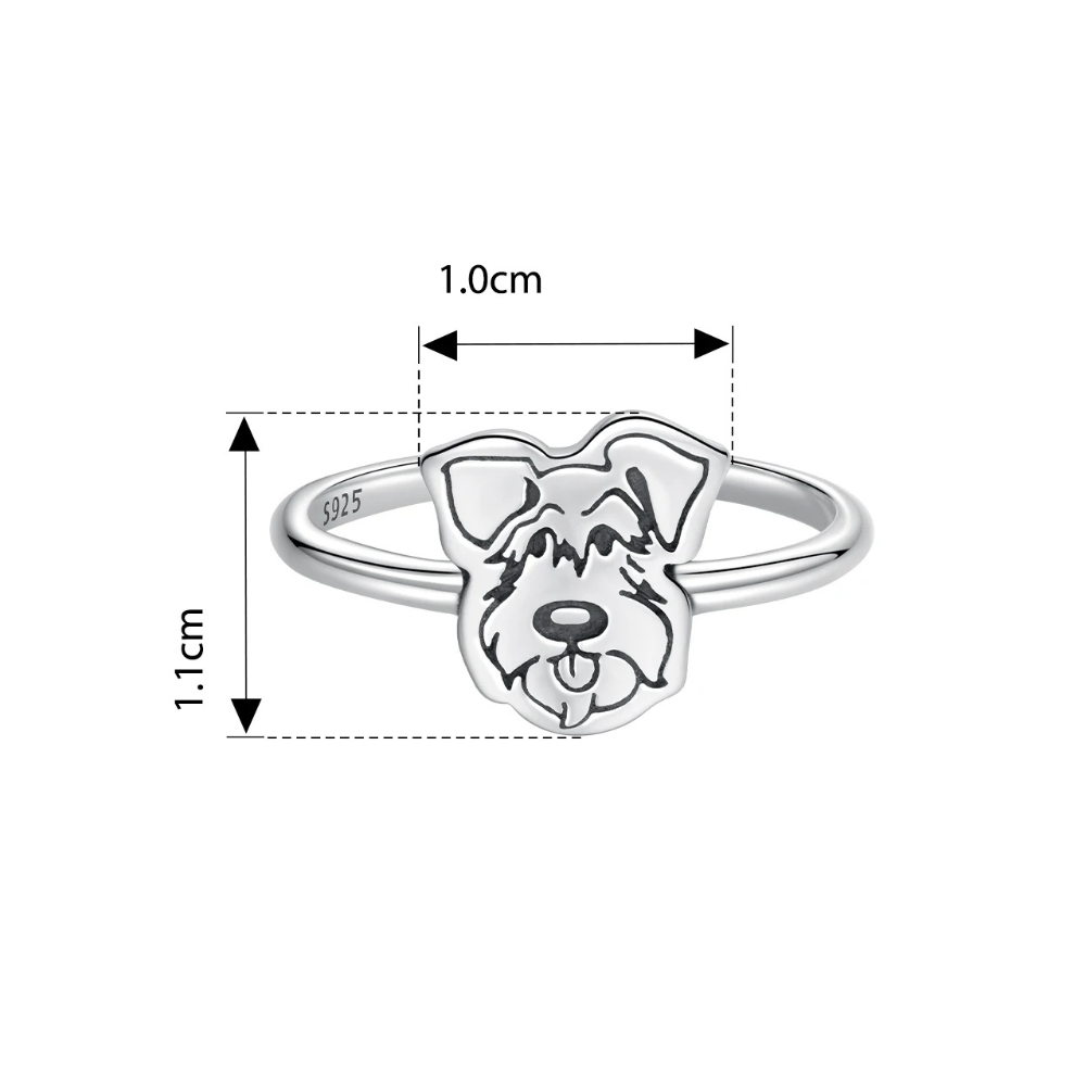 Bague Schnauzer argent