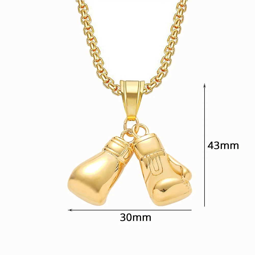 Collier Gants de Boxe doré