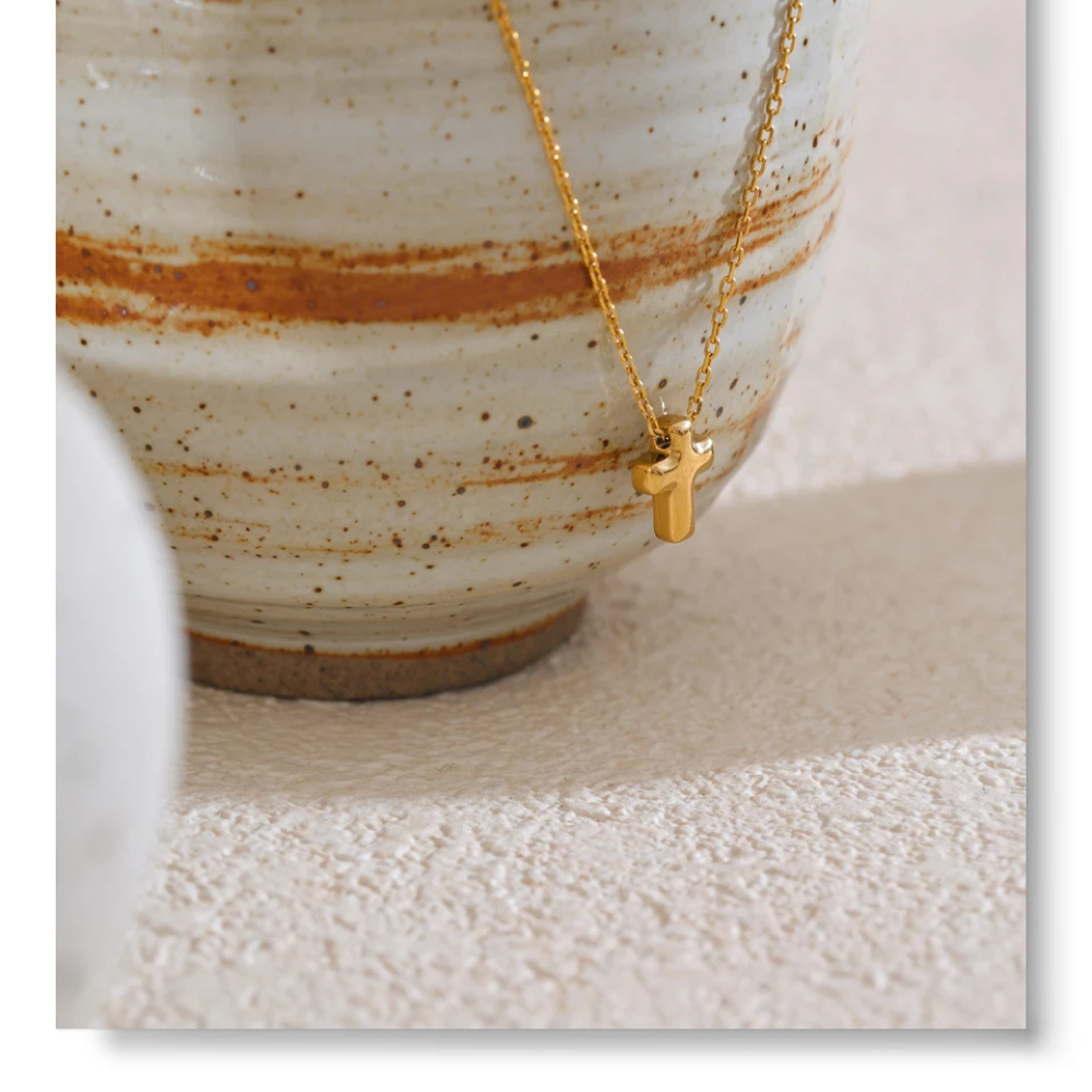 Collier Croix Bubble femme