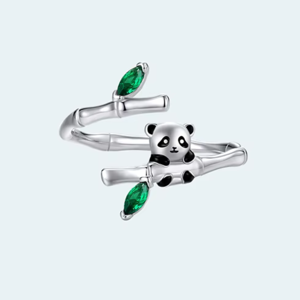 Bague Panda Argent reglable
