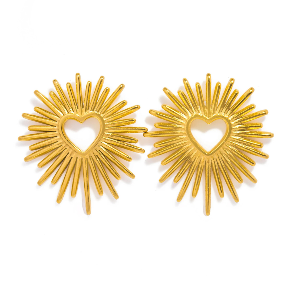 Boucles d'Oreilles Coeur Soleil