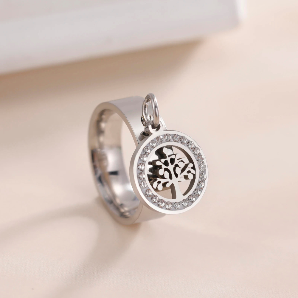 Bague Breloque Arbre de Vie argent
