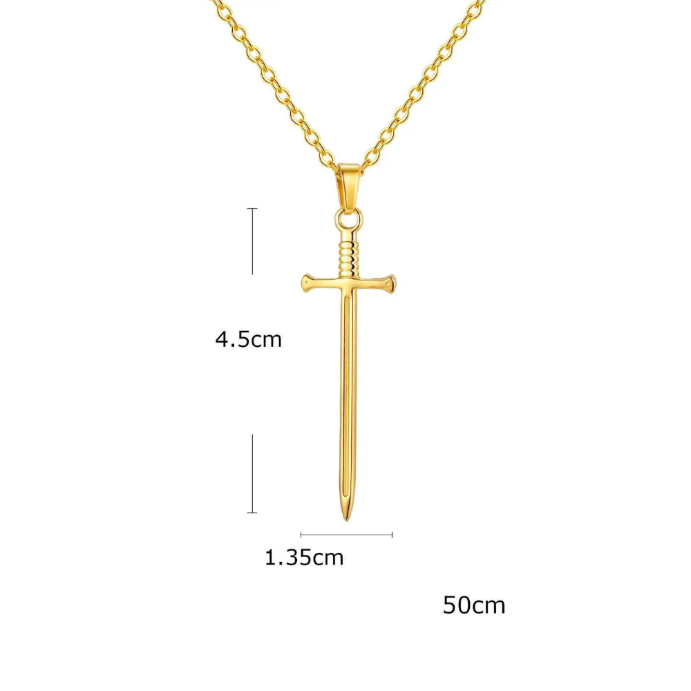 Collier Épée Homme doré