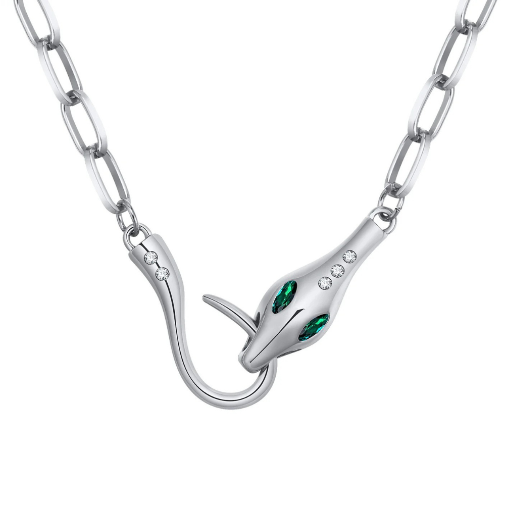 Collier Serpent Mord Queue argent