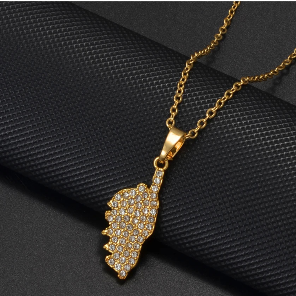 Pendentif Corse Strass or