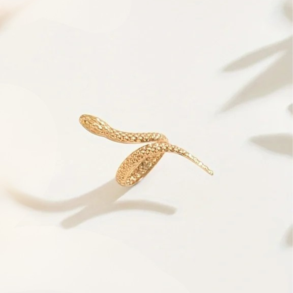 Bague Serpent Dorée or acier