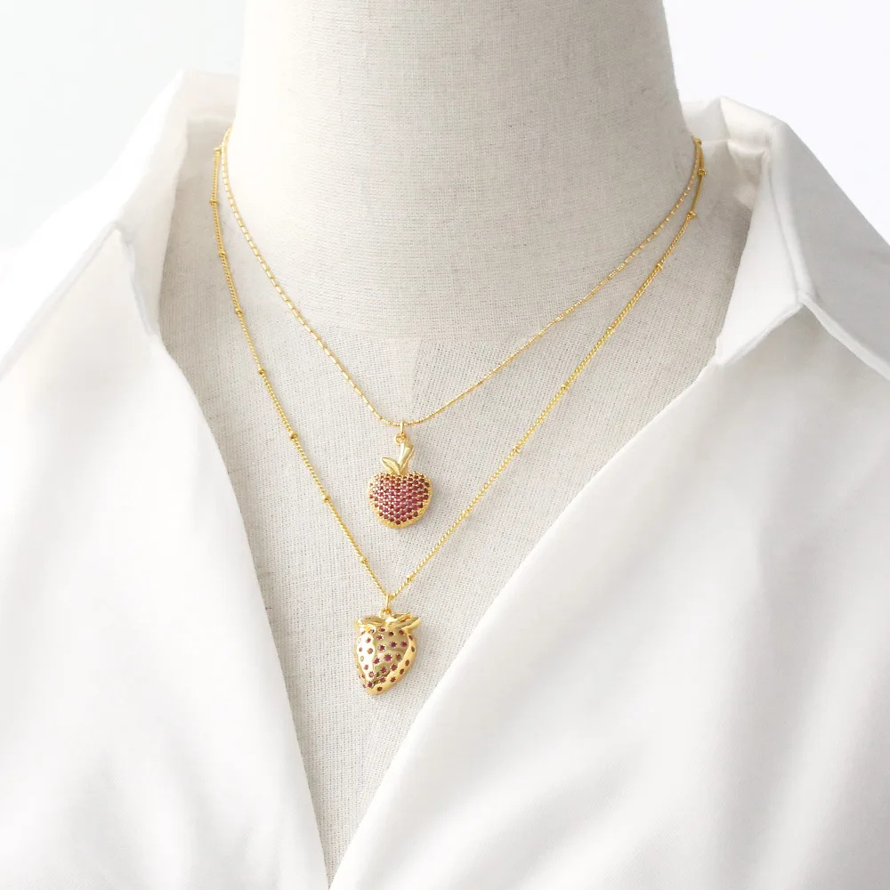 Collier Fraise Brillante or