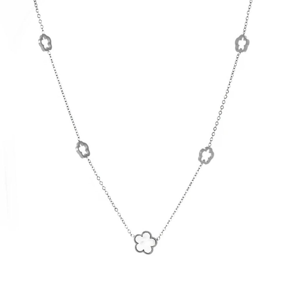 Collier Multiple Fleurs argent