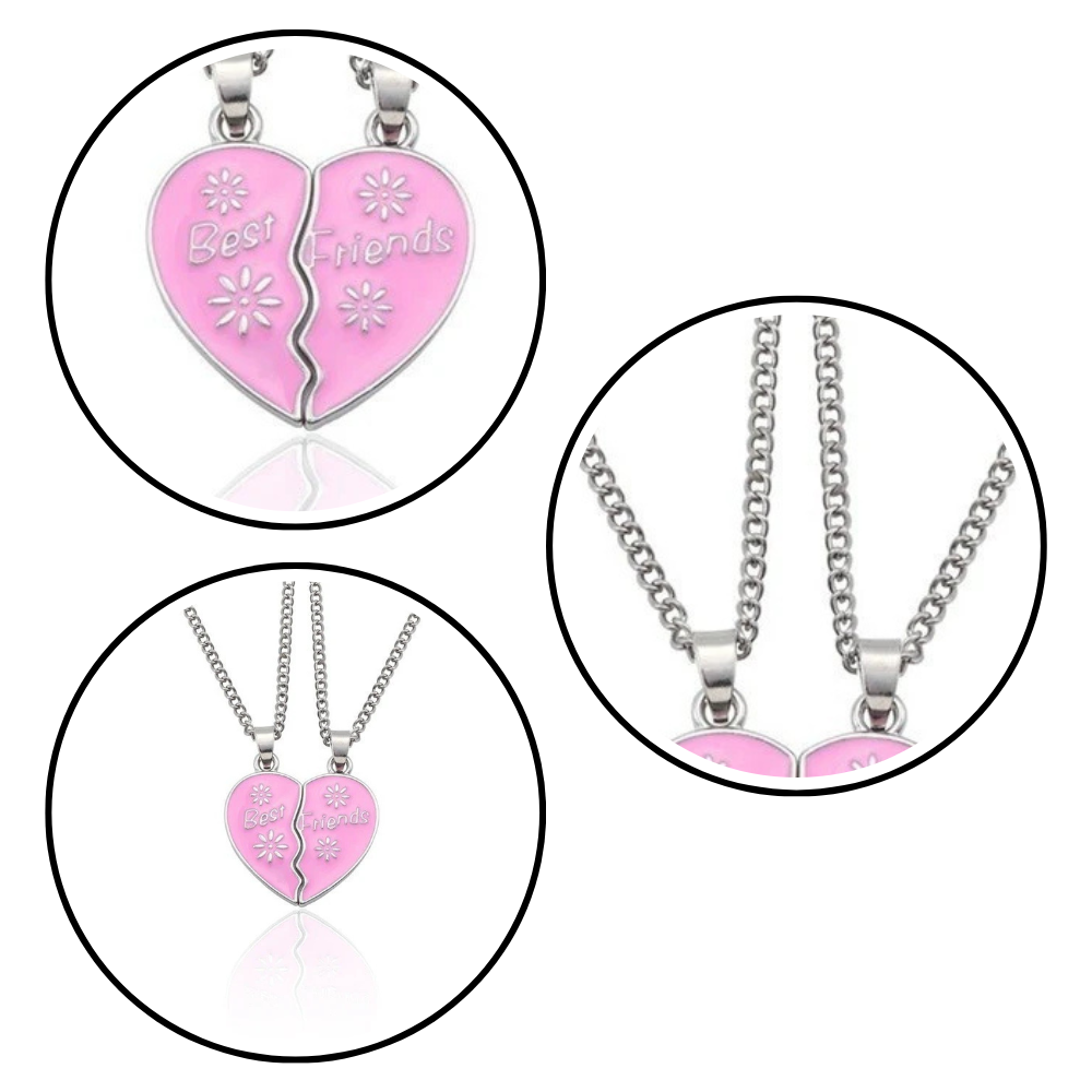 Collier Best Friends Cœur Rose